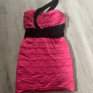 Pink black mini dress bandage medium hot Miami styles y2k